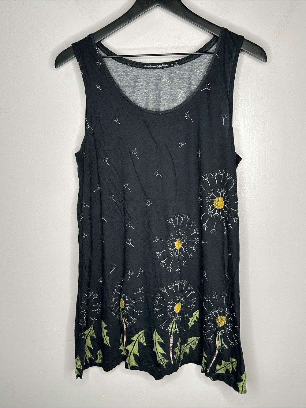 Gudrun Sjoden Floral Print Organic Cotton Tunic Tank Top Size M
